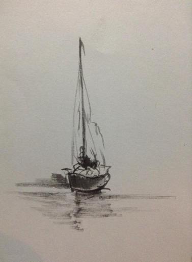 Small Yacht 3. Ink on Paper. 2015. 